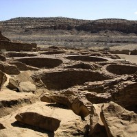 Kivas at Pueblo Bonito in Chaco Canyon