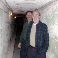 Steve Hubbard and Bob Howe in the Tunnel to the Hartness Telescope