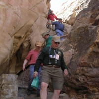 Climbing down from Acoma Pueblo Sky City