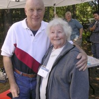 Story Musgrave poses with long time member Vivian Hartnett