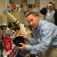 2nd VP Ted Ferneza lends a helping hand at the refreshment table