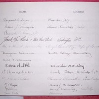 Sign in log from 1932 - note some of the names: Edwin Hubble, Chandra Sekhar, Kuiper, and Bok