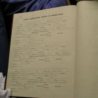 The orignal photographic plate log book used by Clyde Tombaugh