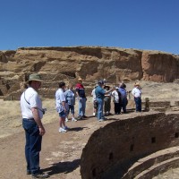 Rick Lynch explaining the ceremonial uses of the kivas in Chaco Canyon