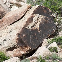 Kokopeli figure at Newspaper Rock