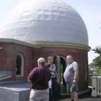 Skyscrapers members on the rooftop of Ladd Observatory