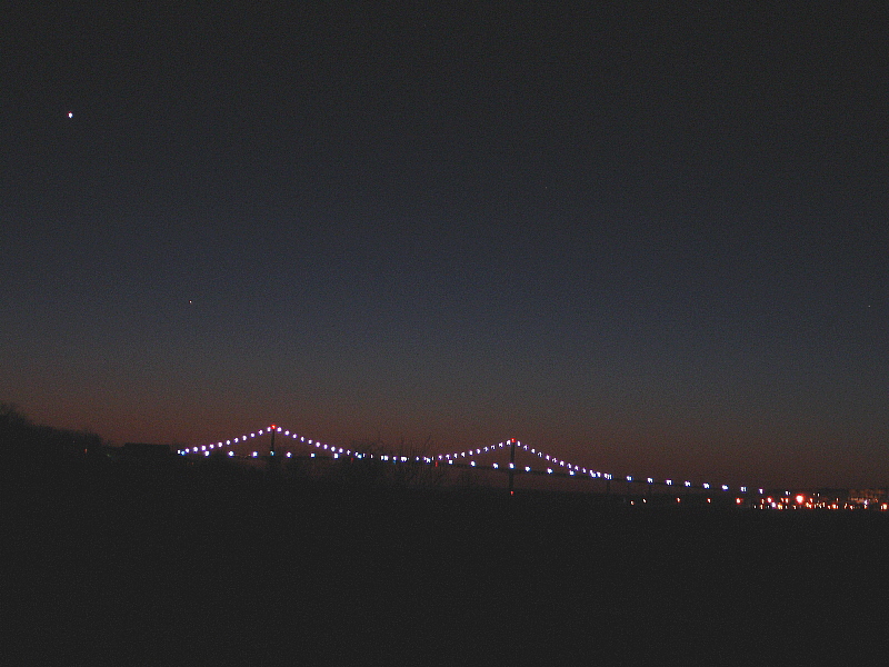 Mercury & Venus over Mount Hope Bridge