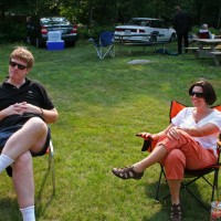 Pat Landers and Nichole Mechnig at July 2008 Cookout