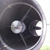 Looking down the tube of Al Hall's 16-inch Cassegrain telescope, Stellafane 2008