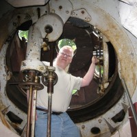 Jim Hendrickson at the eyepiece of the Hartness Telescope