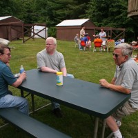 Bob Napier, Jim Hendrickson and Frank Dubeau at July 2008 Cookout
