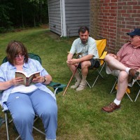 Janet Bessette, Ed Turco, and Rick Lynch at July 2008 Cookout