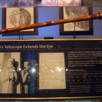 Galileo exhibit with replica telescope at Griffith Observatory