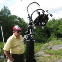 Al Hall with his 16-inch Cassegrain telescope at Stellafane 2008