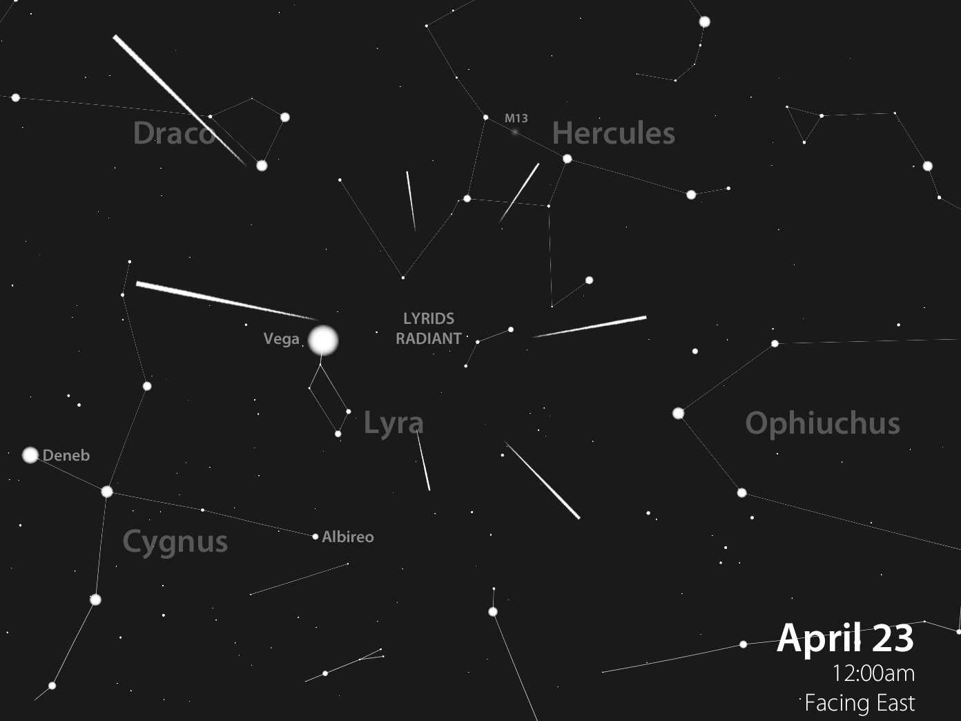 April Lyrids radiant map