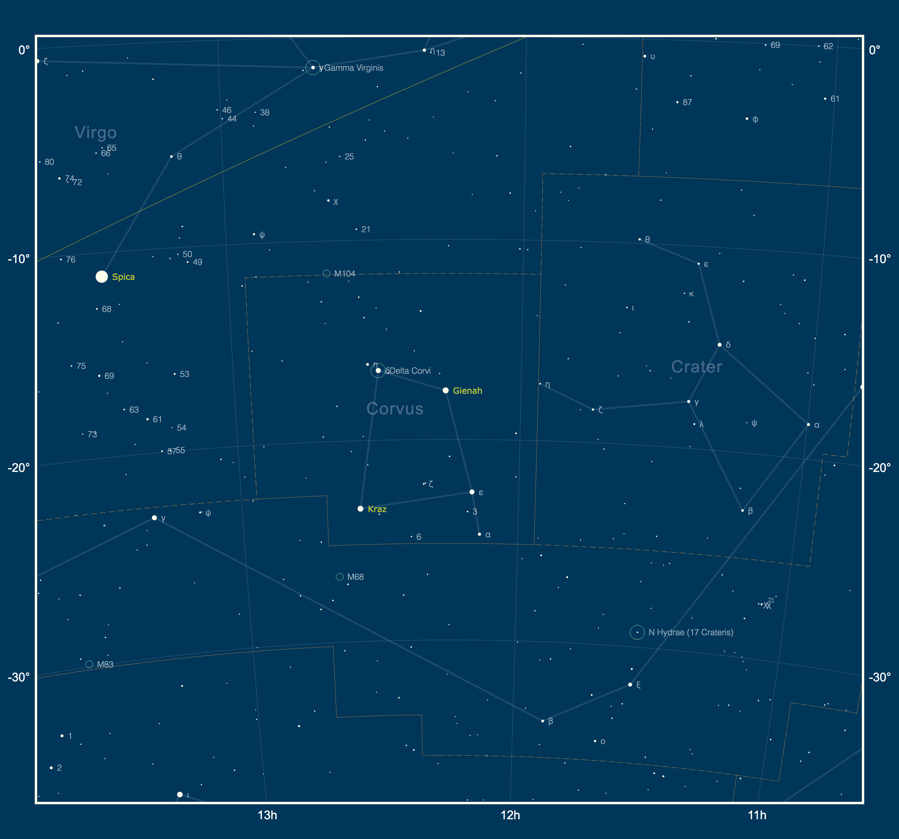 N Hydrae finder chart