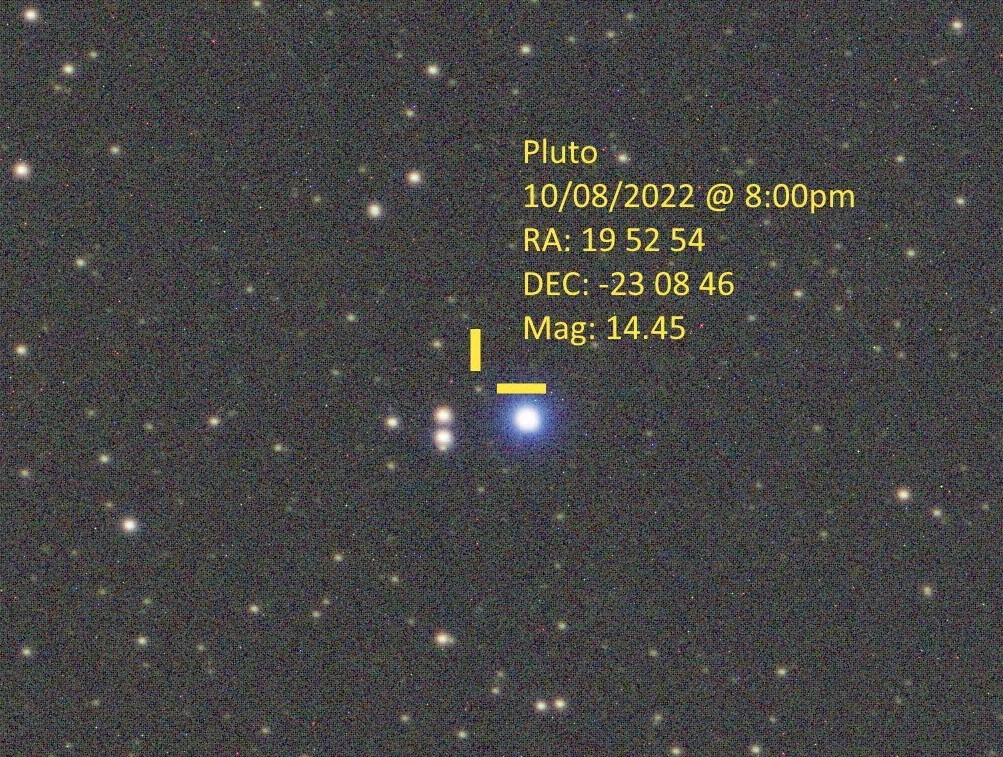 Photo of Pluto on 10/8/2022