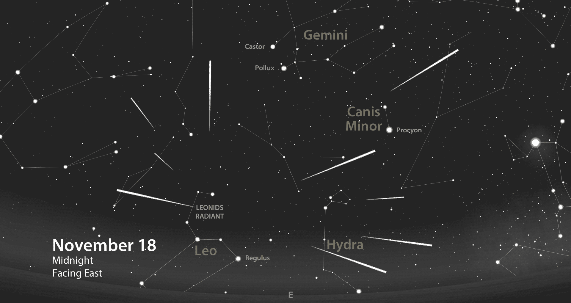 Leonids radiant map