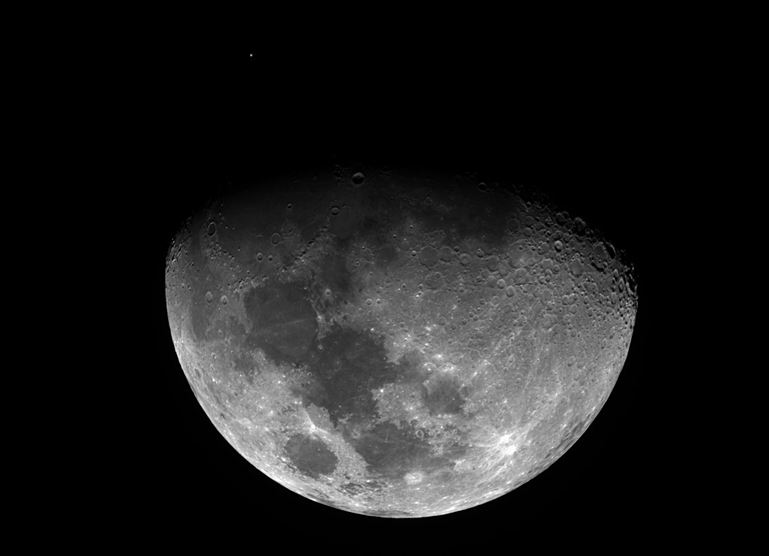 Gibbous Moon & Mars