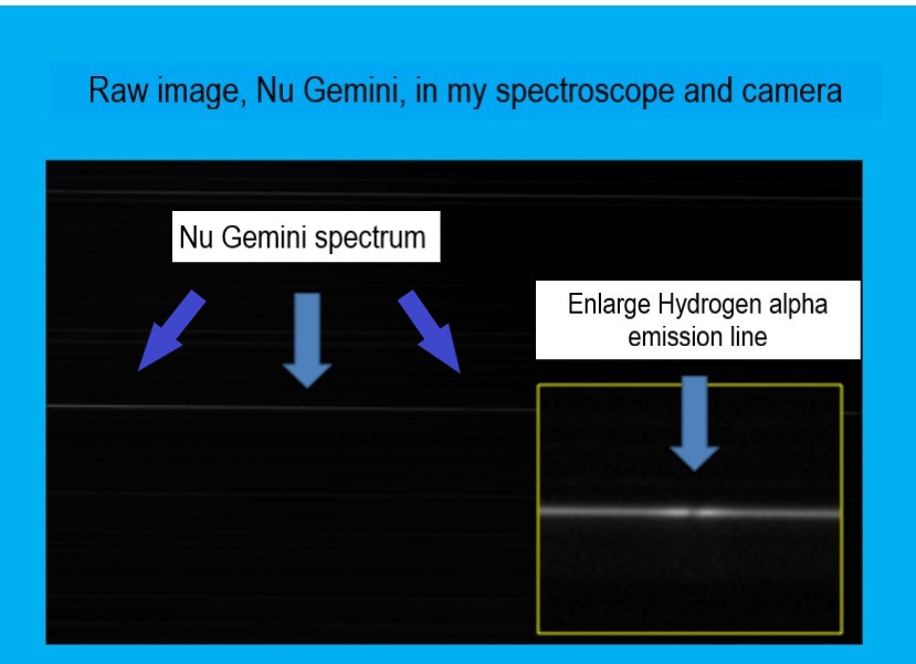 Raw spectrum of Nu Gemini