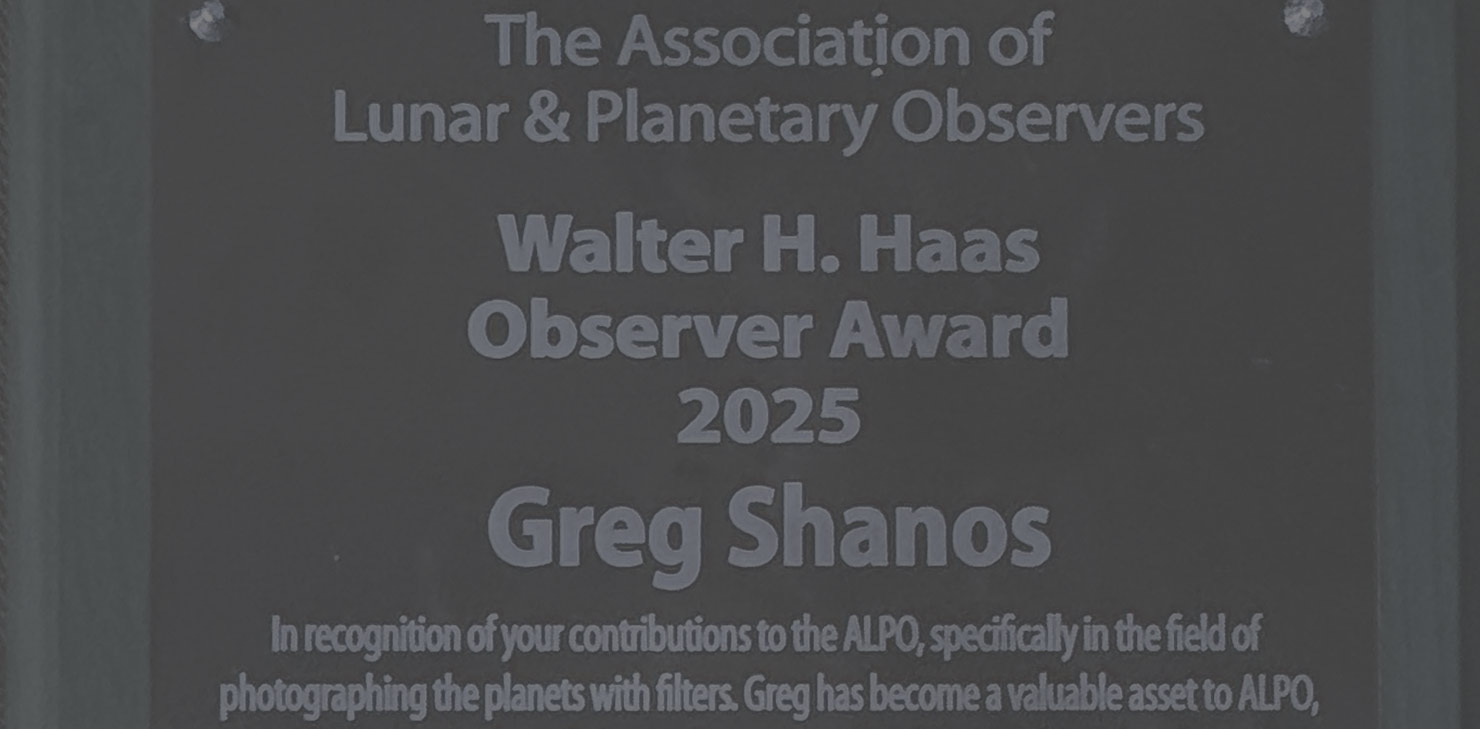 Greg Shanos Earns  ALPO Walter H. Haas Observers Award