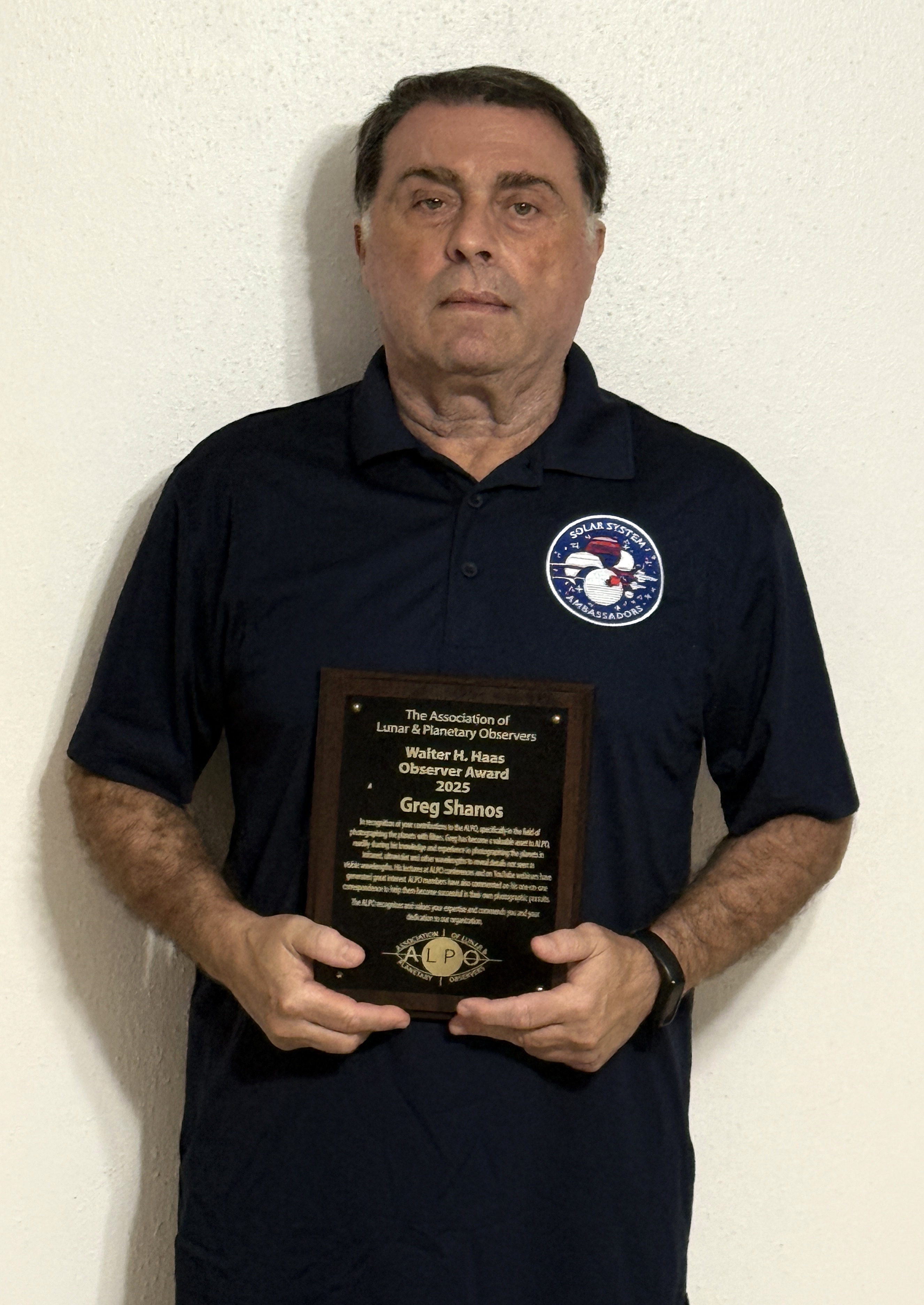 Greg Shanos Earns  ALPO Walter H. Haas Observers Award