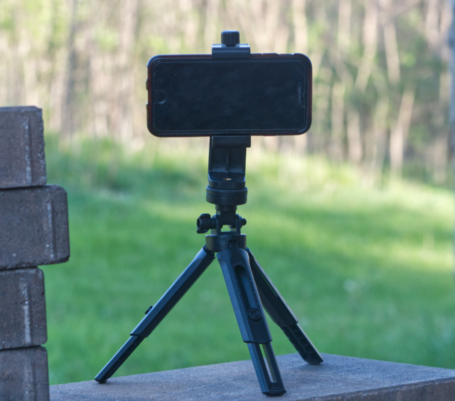 phone on tripod