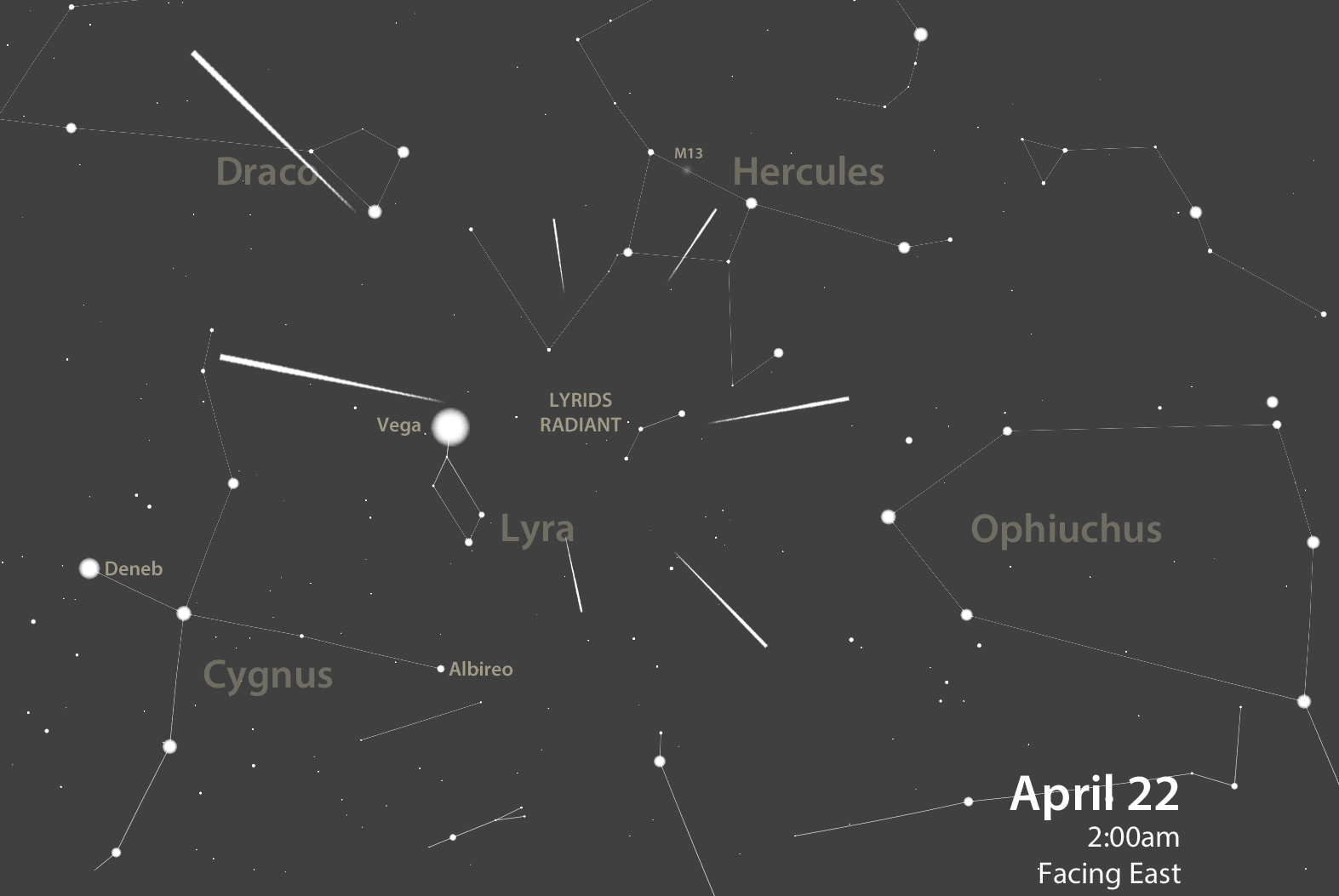 April Lyrids radiant map