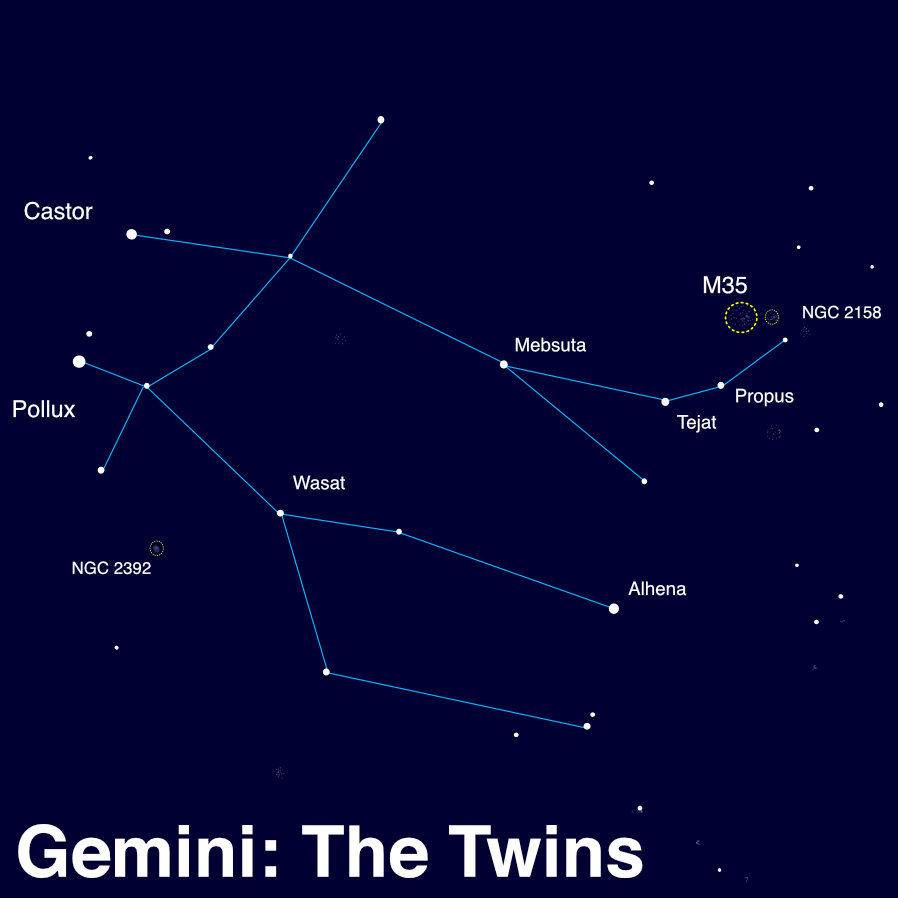 Gemini constellation map