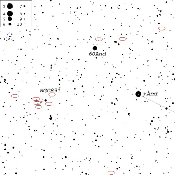 NGC 891 finder chart