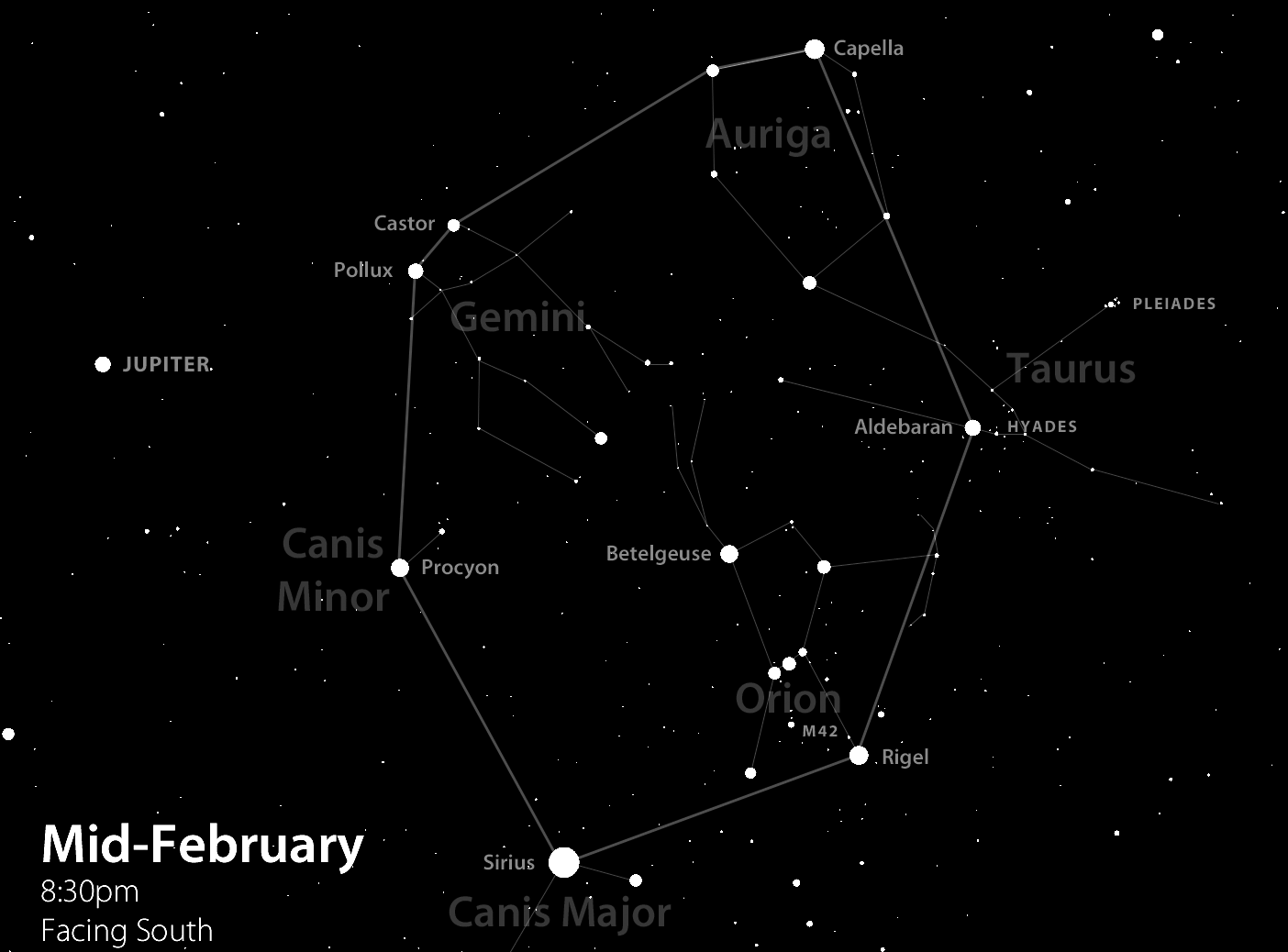 Winter Constellation Chart